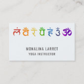 Carte De Visite Symbole de méditation de Chakra Instructeur de Yog (Devant)
