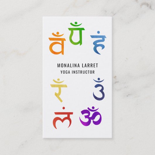 Carte De Visite Symbole de méditation de Chakra Instructeur de Yog (Devant)