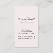Carte De Visite Symbole de méditation Logo Blush Pink Yoga Instruc (Dos)