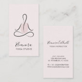 Carte De Visite Symbole de méditation Logo Blush Pink Yoga Instruc (Devant / Derrière)