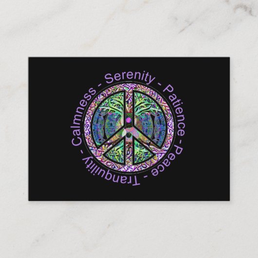 Carte De Visite Symbole de paix avec la paix, harmonie, équilibre (Devant)