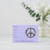 Carte De Visite Symbole de paix de papillon (Debout devant)