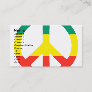 Carte De Visite Symbole de paix de Rasta