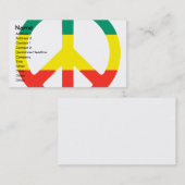 Carte De Visite Symbole de paix de Rasta (Devant / Derrière)