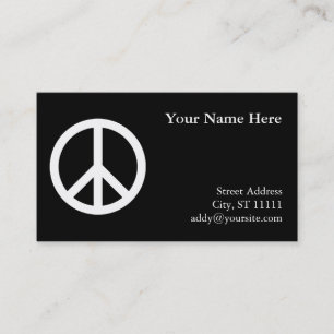 Carte de visite symbole de paix noir