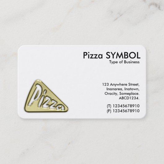 Carte De Visite Symbole de pizza d'or (Devant)