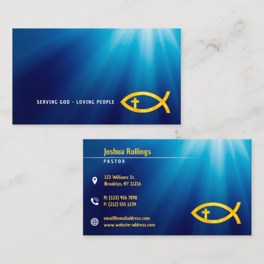 Carte De Visite Symbole de poisson chrétien | Inspirationnel (Devant / Derrière)