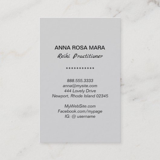 Carte De Visite *~* Symbole de praticien de Reiki Master Symbole g (Dos)