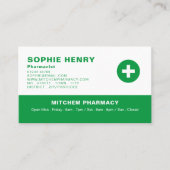 Carte De Visite Symbole de premiers soins, pharmacie, pharmaciens (Devant)