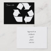 Carte De Visite Symbole de recyclage blanc (Devant / Derrière)