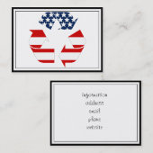 Carte De Visite Symbole de recyclage - Blanc rouge et bleu (Devant / Derrière)