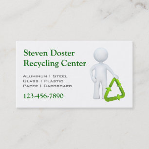 Carte De Visite Symbole de recyclage vert et homme