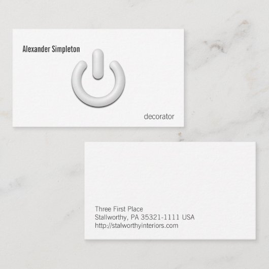 Carte De Visite Symbole de réserve (Devant / Derrière)