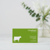 Carte De Visite Symbole de vache blanche - Vert 669900 (Debout devant)