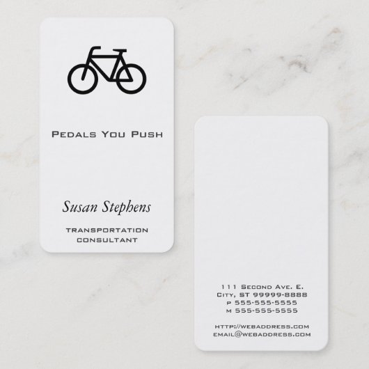 Carte De Visite Symbole de vélo (Devant / Derrière)