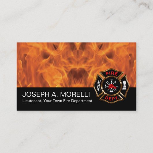 Carte De Visite Symbole d'incendie du pompier | Flames Business (Devant)