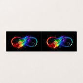 Carte De Visite Symbole d'infini avec plume arc-en-ciel (Extérieur déplié)