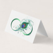 Carte De Visite Symbole d'infini avec plume de paon (Dos)