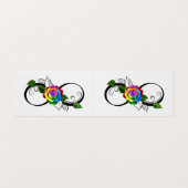 Carte De Visite Symbole d'infini avec Rose arc-en-ciel (Extérieur déplié)