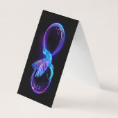 Carte De Visite Symbole d'infini néon avec colibri brillant (Devant)