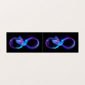 Carte De Visite Symbole d'infini néon avec colibri brillant (Extérieur déplié)