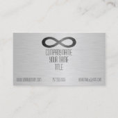 Carte De Visite Symbole d'infini sur la texture métallique de Faux (Devant)