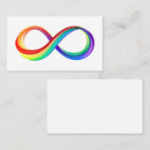 Carte De Visite Symbole d'infinité arc-en-ciel stratifié (Devant / Derrière)