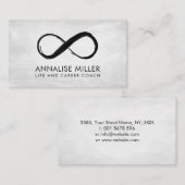 Carte De Visite Symbole d'infinité - Bandes de peinture noir et bl (Devant / Derrière)