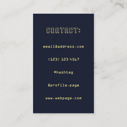 Carte De Visite Symbole DJ géant gras (Dos)