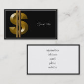 Carte De Visite SYMBOLE Dollar Or (Devant / Derrière)