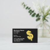 Carte De Visite SYMBOLE Dollar Or 3D (Debout devant)