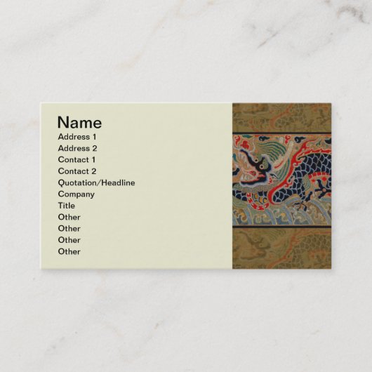 Carte De Visite Symbole dragon chinois Antique asiatique (Devant)