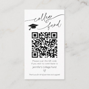 Carte De Visite Symbole du code QR du fonds du collège