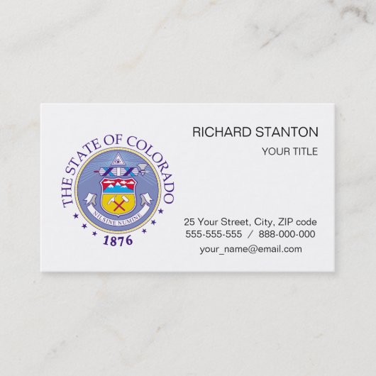 Carte De Visite Symbole du Colorado (Devant)