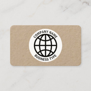 Carte De Visite Symbole du globe - Kraft