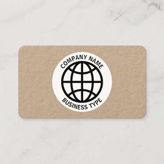 Carte De Visite Symbole du globe - Kraft (Devant)