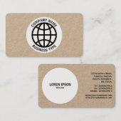 Carte De Visite Symbole du globe - Kraft (Devant / Derrière)