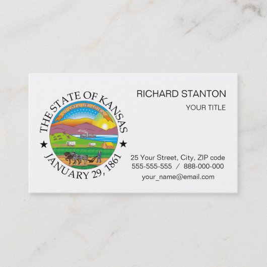 Carte De Visite Symbole du Kansas (Devant)