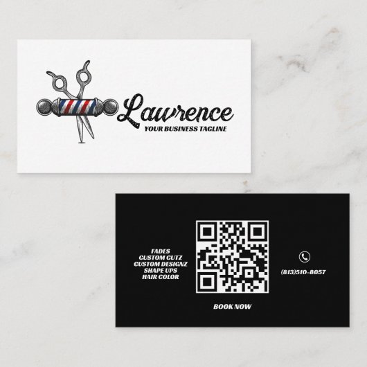 Carte De Visite Symbole du logo de la Boutique de Barber Professio (Devant / Derrière)