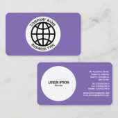 Carte De Visite Symbole du monde - Violet #7F66B2 (Devant / Derrière)