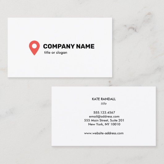 Carte De Visite Symbole du repère de broche (Devant / Derrière)