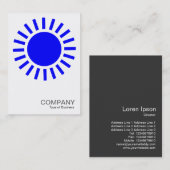 Carte De Visite Symbole du soleil - Bleu (Devant / Derrière)
