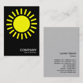Carte De Visite Symbole du soleil - Jaune sur Noir (Devant / Derrière)