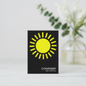 Carte De Visite Symbole du soleil - Jaune sur Noir (Debout devant)