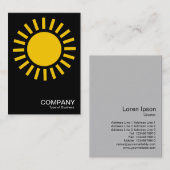 Carte De Visite Symbole du soleil - orange sur noir (Devant / Derrière)