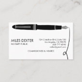 Carte De Visite Symbole du stylo-plume professionnel Notaire Publi (Dos)