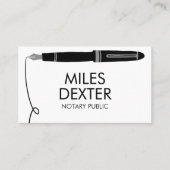 Carte De Visite Symbole du stylo-plume professionnel Notaire Publi (Devant)