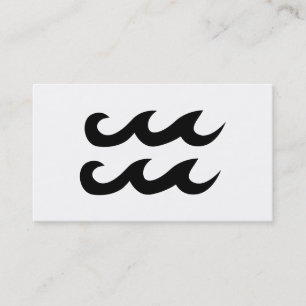 Carte De Visite Symbole du zodiaque Verseau noir