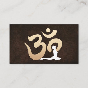 Carte De Visite Symbole en cuir élégant Om Yoga et méditation