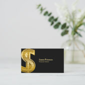 Carte De Visite Symbole en or Dollar | Gros | Noir (Debout devant)